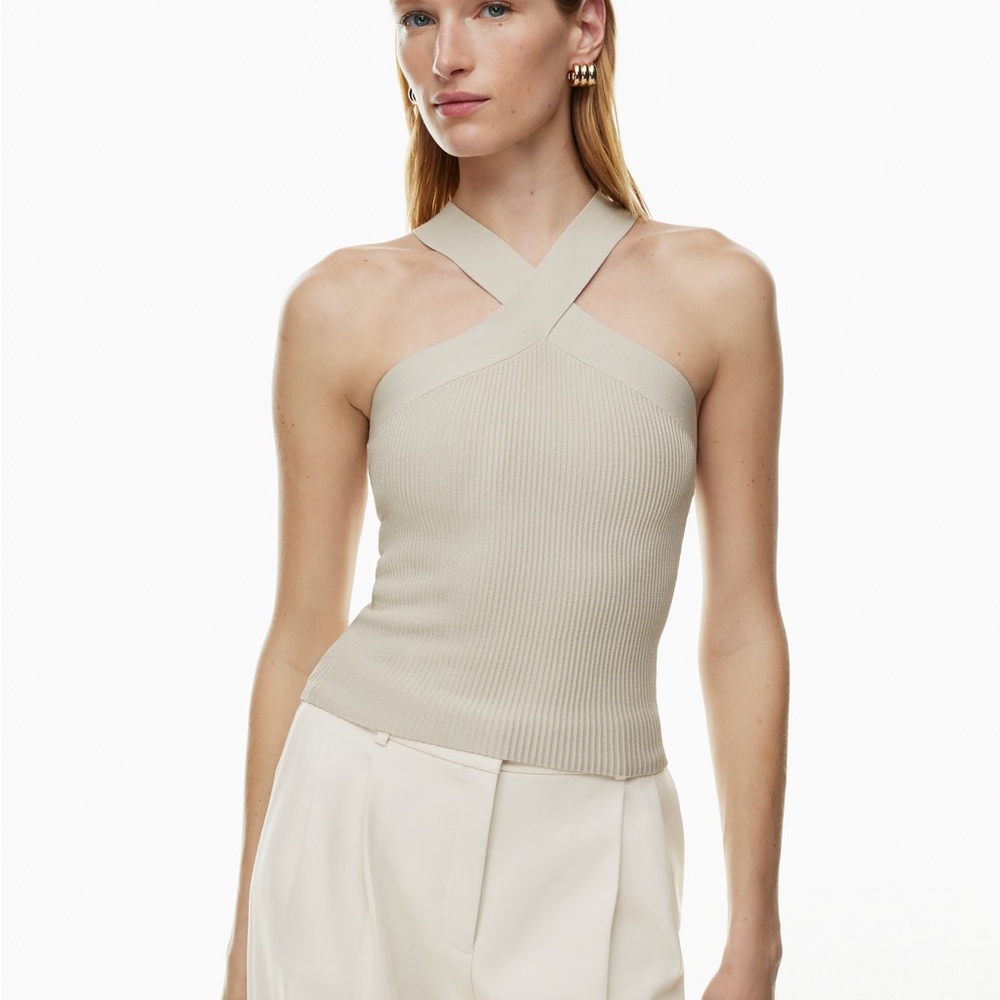 Aritzia Babaton Scupt Knit Criss Cross Tank size 4